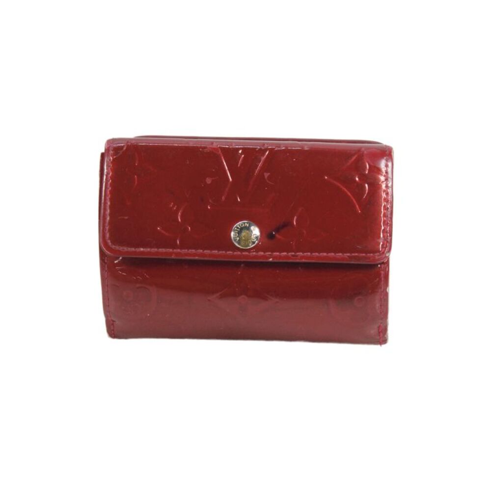 Louis Vuitton Women's Monogram Vernis Ludlow Snap Closure Coin Wallet Red